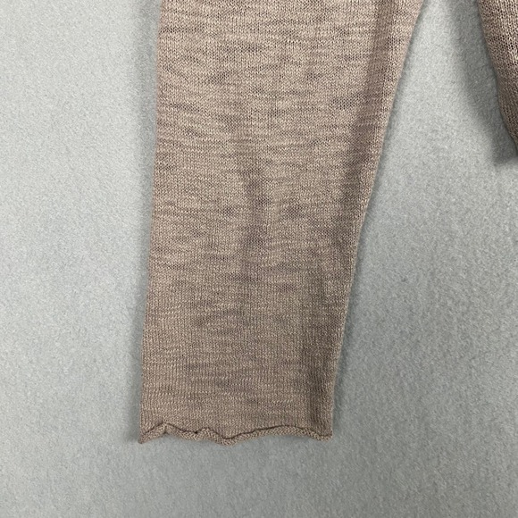 Sparrow Anthropologie Taupe Cotton Ruffle Open Front Cropped Cardigan Womens XL - Picture 3 of 8